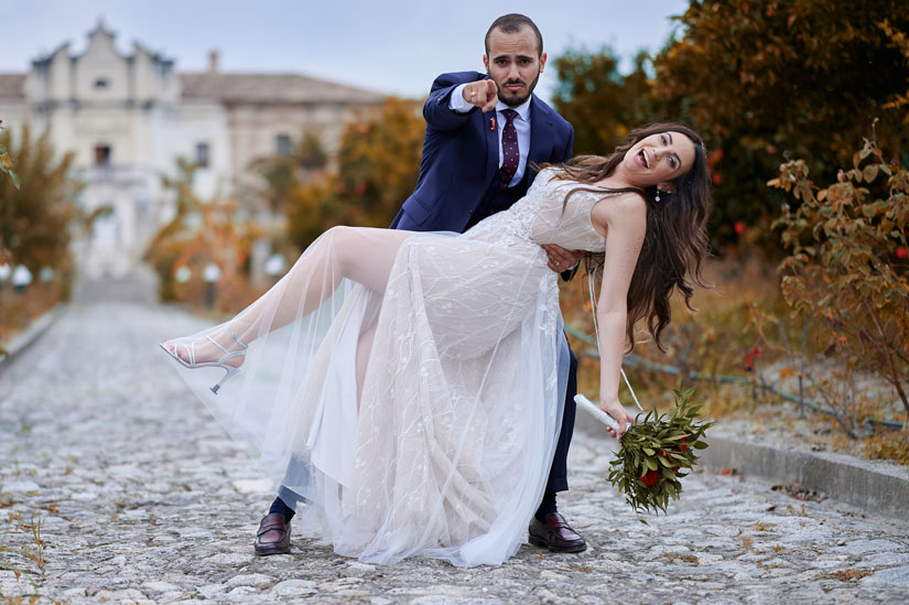 Séance photos avec les mariés à la Villa Caristo (Italie)